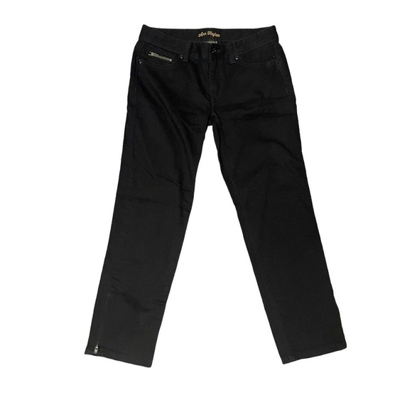 Ann Taylor Womens Black Pants 2 Lindsay Waist Modern Fit Cropped Ankle Zip - Picture 1 of 9